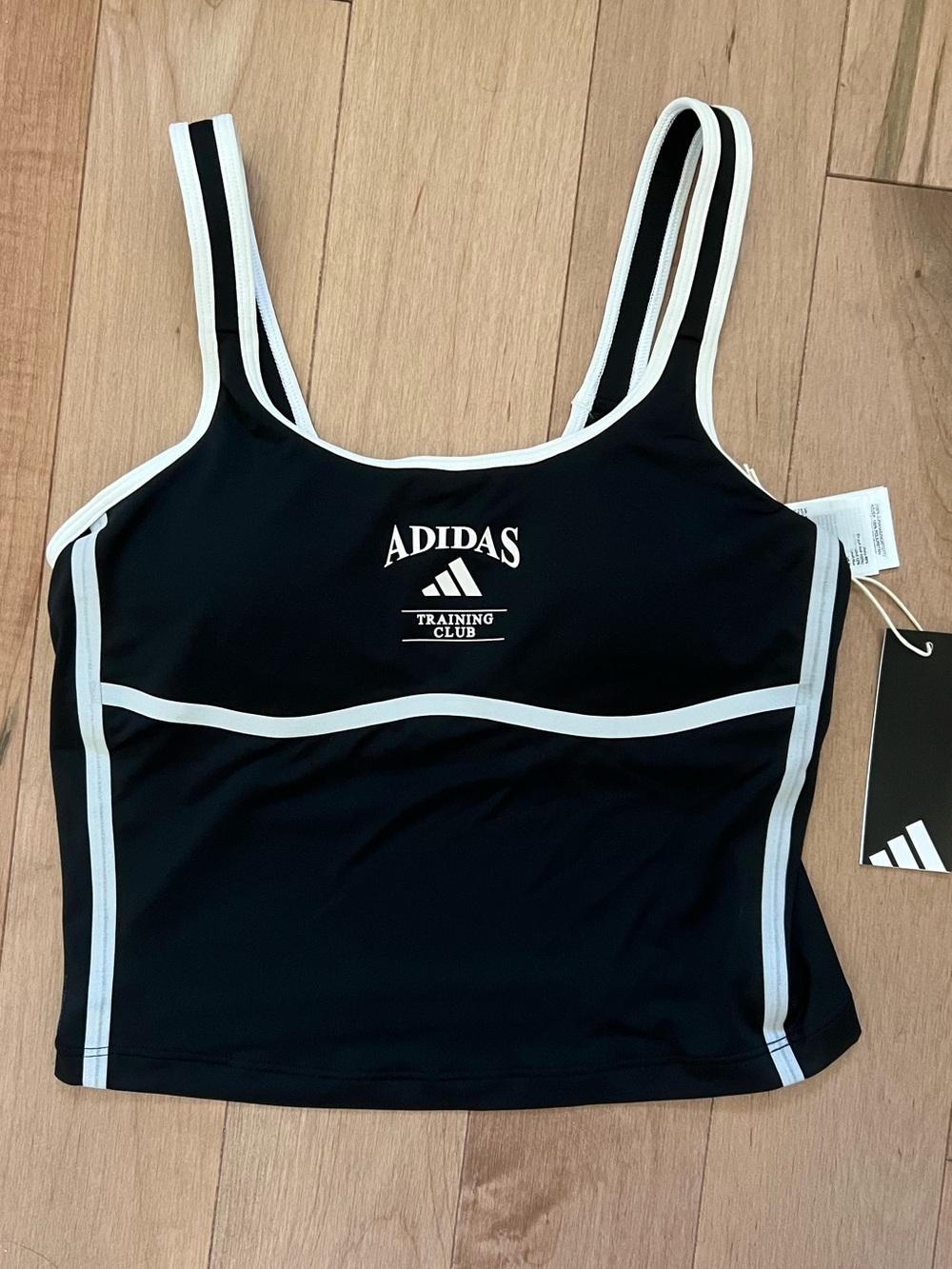 Adidas Black and White Training Club Tank top with pads size S